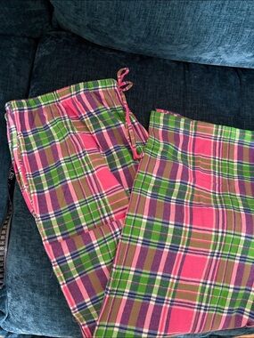 Cotton Alexander Del Rossa Plaid Pajama Lounge Pants waist 21 in 32 inseam